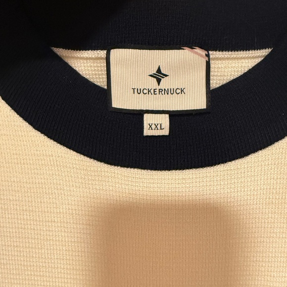 Tuckernuck Merritt Knit Dress in Off-White & Navy| Size XXL - Picture 6 of 7